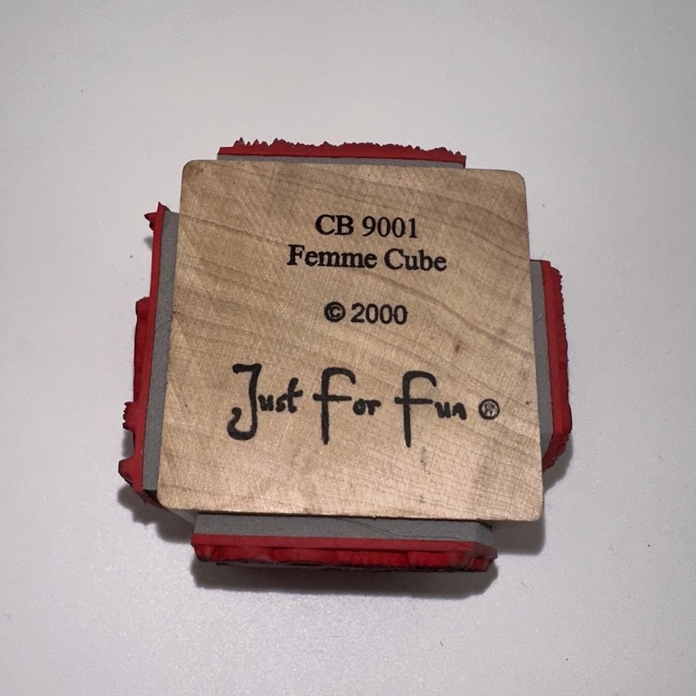 Just For Fun Femme Cube CB9001 Victorian Woman Wood Mount Rubber Stamp 4-Sided